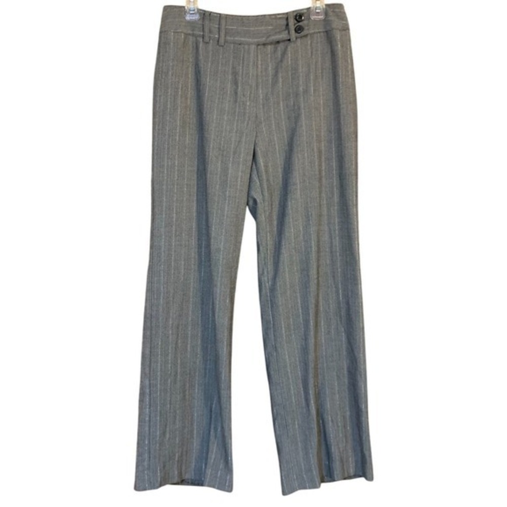 Y2K Trouser Pants Vintage Low Rise B. Moss Tailor Gray Silver Pinstripe 10 Work